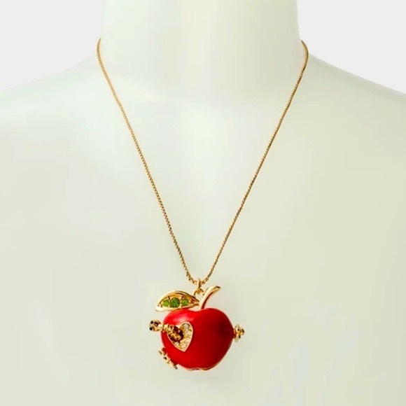 Betsy Johnson Red Apple Open me Necklace - Picture 4 of 16